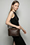 Zyren Knitted Patterned Crossbody Bag with Buckle and Zipper Closure Bitter Brown - 7