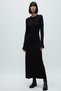 Ribbed Knit Dress with Waist Detail