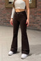 Women High Waist Stretch Fabric/Stretchy Flared Pants