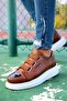 High Sole Tan White Casual Sneaker Sport Style Men's Shoes