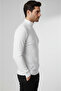 White Diamond Patterned Slim Fit Half-Throat Lycra Men's Knitwear Sweater 2505508 - 2
