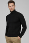 Men's Black Square Pattern Turtleneck Slim Fit Turtleneck Knitwear Sweater 2505493 - 2
