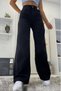 Moore Solmaz Black Stretch Fabric Super High-Waist Relaxed Jeans Palazzo Pants Wide Leg Denim - 3