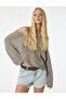 V-Neck Long Sleeve Lace-Like Knit Knitwear Sweater