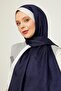 Navy Blue - Ecru Ring Pattern Monogram Shawl - 2