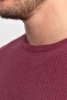 Men's Standard Fit Regular Cut Crew Neck Honeycomb Patterned Claret Red Knitwear Sweater - 3