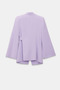 Light Lilac Slim Fit Sleeve Detailed Waist Tie Detailed Jacket - 4