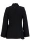 Black Slim Fit Sleeve Detailed Jacket with Tie Detail at the Waist - 6