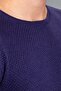Men's Standard Fit Regular Cut Crew Neck Honeycomb Patterned Purple Knitwear Sweater - 3