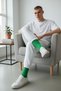 Single Pair Unisex Green Socks Sports Tennis Socks 1 Piece - 3