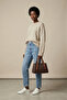 Yenvi Belt Detailed Cross Strap Hand and Arm Bag Brown - 8