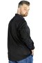 Mode XL Large Size Men's Linen Lycra Ukol Judge Collar Shirt 20388 Black - 4