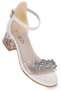 Yangu Patent Leather Stone Girl's 3 cm Transparent Heeled Sandals Evening Dress Shoes