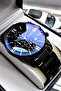 Multifunction Men's Wristwatch 3 Atm Waterproof Black Color Steel Bandhm2644C1 - 4
