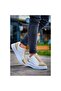 High Sole Banded Suede Cream Casual Sneaker Style Men's Shoes - 2