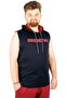 Mode XL Large Size Men's Sleeveless Hoodie Redefine 21127 Navy Blue