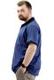 Mode XL T-Shirt Polo Neck with Pocket Classic 20550 Indigo - 3