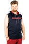 Mode XL Large Size Men's Sleeveless Hoodie Redefine 21127 Navy Blue - 3