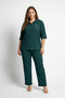 Casual Stylish Plus Size Wrinkled Suit (Brooch Detail)