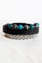 Men's Bracelet Triple Combination Apatite and Spectrolite Natural Stone + Genuine Leather Bracelet + Steel Bracelet - 4