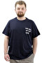 Men's T-shirt - Large Size, Printed, Cotton, Crew Neck Touch U24067 Navy