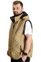 Mode XL Large Size Men's Vest Hooded Quilted 23710 Milk Coffee - 2