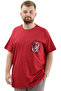 Mode XL Large Size Men's T-Shirt Printed Crew Neck Cotton Change U24084 Burgundy
