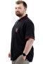 Plus Size Men's Polo Collar T-Shirt - Embroidered, UNION MADE, Black U24332 - 2
