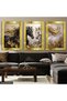 Noble Double Horse Love Themed 3 Piece Plexiglass Mirrored Framed Painting - 3