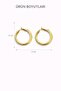 Steel Loop Yellow Double Hoop Earrings - Women's Classic Hoop Earrings - 2