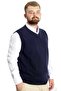 Mode XL Large Size Men's Suede Vanize Thessaloniki 20547 Navy Blue - 6