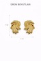 Women's Yellow Steel Swirl Spiral Design Stud Earrings - 3