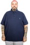 Mode XL Oversize Men's T-shirt Polo Neck Embroidered Classic Pique 20553 Indigo