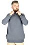 Mode XL Large Size Sweater Half Fisherman 22208 Indigo