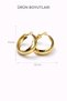 Women's Yellow Steel Loop Hoop Earrings - Thick Yellow Gold Earrings - 3