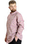 Mode XL Large Size Men's Shirt Plaid Long Sleeve 23300 Dark Burgundy - 2