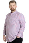 Fashion XL Large Size Men's Shirt Plaid Long-Sleeved 23300 Red