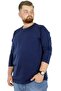 Fashion XL Large Size Men's Tshirt Lycra Crew Neck 20102 Indigo - 6