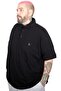 Mode XL Battal Size Men's Tshirt Polo Collar Embroidered Classic Pique 20553 Black - 2