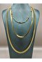 Steel Gold Multi Beaded Necklace Colorful