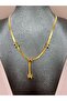 Steel Gold Bow Y Necklace - 7