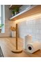 Bamboo Round Paper Towel Holder Napkin Holder - 2