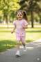 Run Printed Combed Cotton Shorts-T-Shirt Girls-Boys Set - Coppa - Pink - Age 4 - Frnd00000002-43
