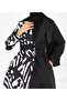 Zebra Pattern Belted Asymmetrical Casual Seasonal Modern Style Trench Coat