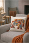 Mosaic Elephant Embroidered Decorative Throw Pillow Cover (Without Inner Filling) - 7