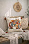 Mosaic Elephant Embroidered Decorative Throw Pillow Cover (Without Inner Filling) - 8