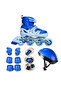 Blue Adjustable, Full Set (Including Helmet and Knee Pad Set) Children's Beginner Skating - 2