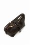 Women's Bitter Brown Top Detailed Mini Pouch Handbag and Crossbody Bag - 5