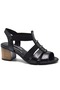 Cadra Genuine Leather Comfort Orthopedic Women's Sandals Black - 5
