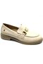 Turdus Genuine Leather Orthopedic Women's Casual Ballerina Shoes Beige - 3